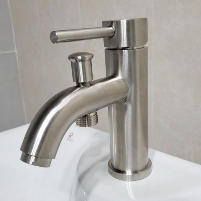 아이브 세면대겸용수전 욕실 화장실 세면기 STS304 무광 스텐 원홀 겸용 욕실 샤워기+호스 포함수전, 1개