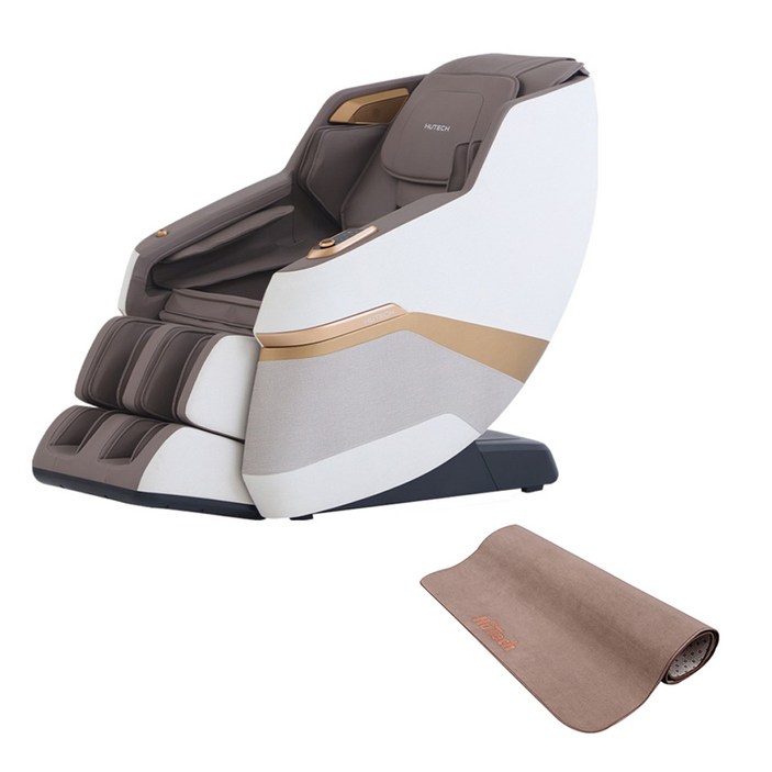 휴테크 뉴컴마 무중력 안마의자 방문설치, HT-N17A, 크림 베이지+샌드 브라운(안마의자) + 랜덤발송(사각러그)