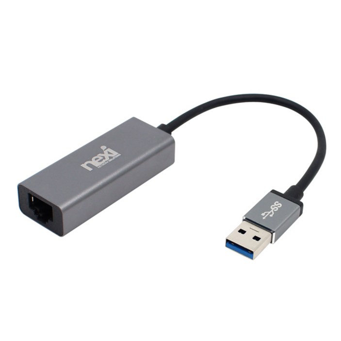 넥시 USB3.0 기가비트 이더넷 유선 랜카드 노트북용, NXUE30D다크실버