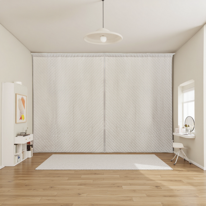 코멧 방한 누빔 커튼 (커튼링 8개 포함)