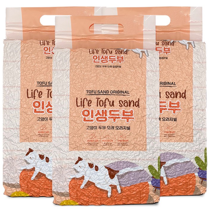 고양이 인생두부 두부모래 오리지널, 10L, 3개, 오리지널 고양이 인생두부 두부모래 오리지널, 10L, 3개, 오리지널