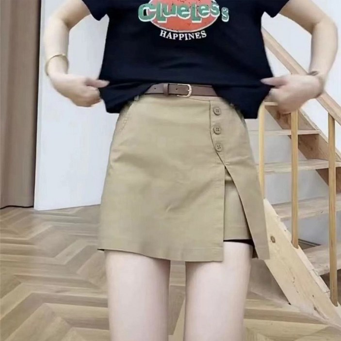 메이첼 통기성 코니 쓰리 버튼 카고 치마 바지  벨트 세트 10456
