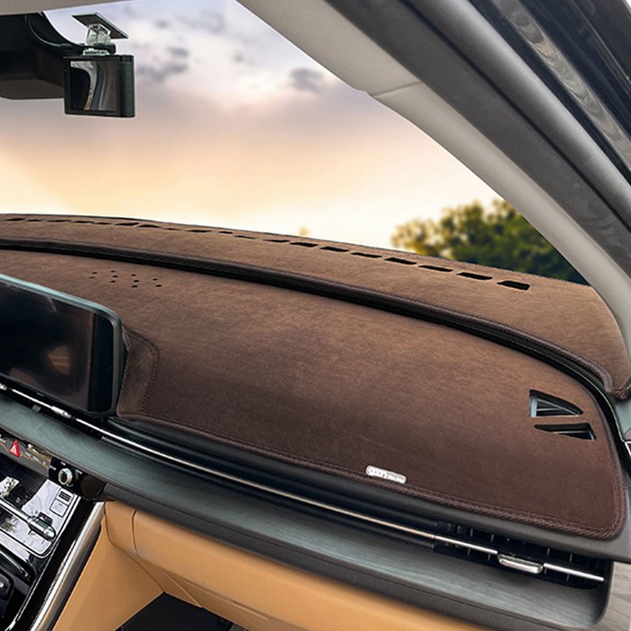 가온 논슬립 벨벳 대쉬보드커버 + 갤패드 대 2p + 중 4p 세트, 브라운, 현대 더뉴그랜저19.11~22.10/HUD무/센터스피커유