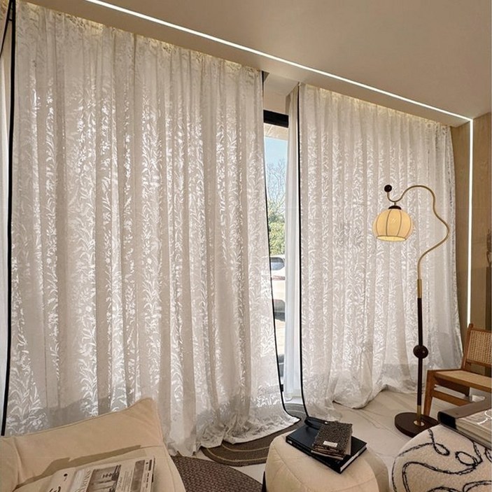 혜신 아일렛형 빈티지 레이스 커튼 11 대형 거실 커튼