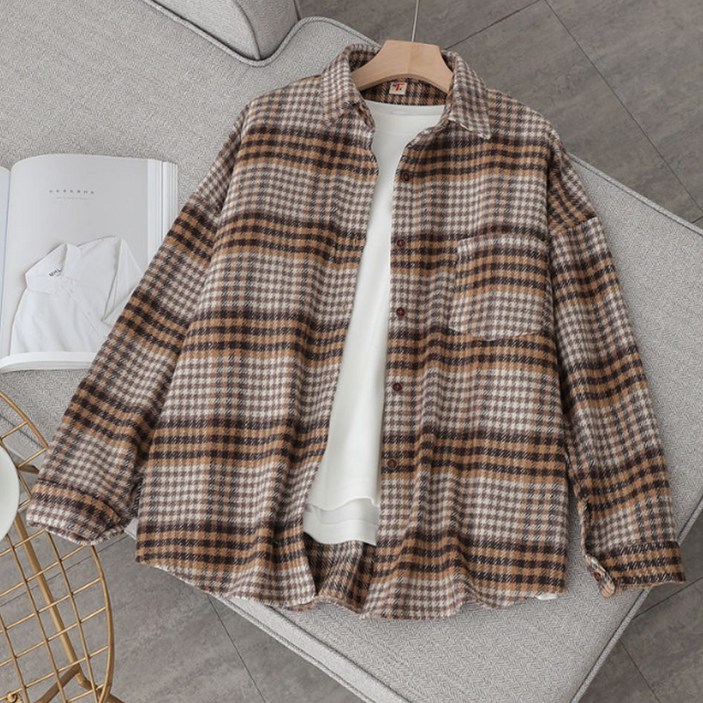에리페 여성용 코지스 체크 셔츠 재킷