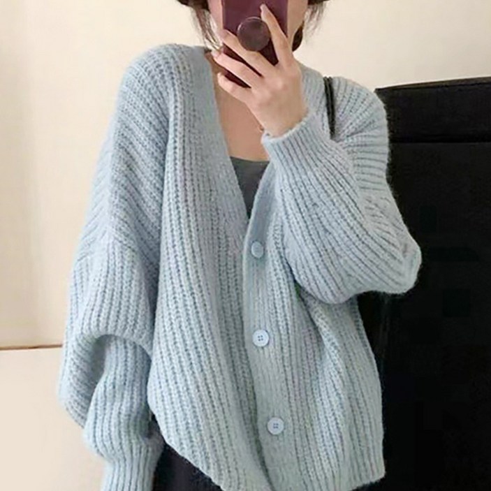 데일리쮸 여성 루즈핏 하찌 니트 가디건