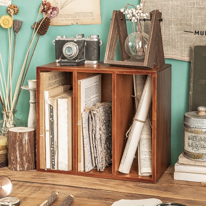 다용도 수납함 북엔드 빈티지 책꽂이 책상 정리함