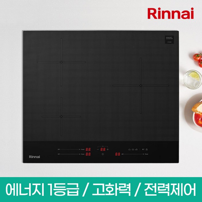 린나이 1등급 3구 인덕션 전기레인지 전기렌지 IHM16BS 빌트인