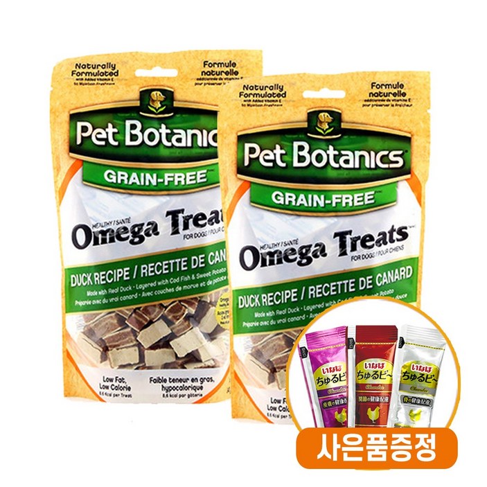 펫보타닉스 헬시 오메가트릿 반려견간식 오리 340g 2개  증정 강아지츄르비 1개