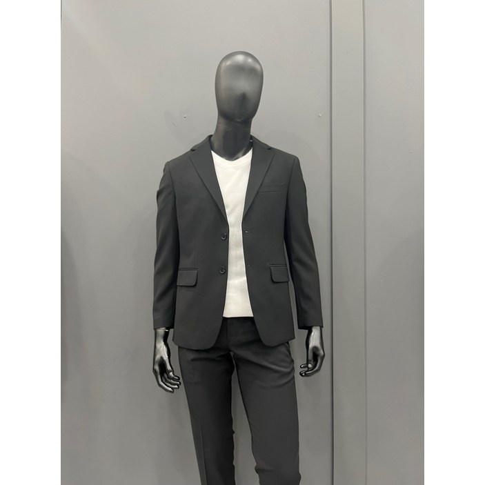 트루젠 남자 여름 시원한 블랙 컬러 사방스판 세미정장 OSTJP0903_OD