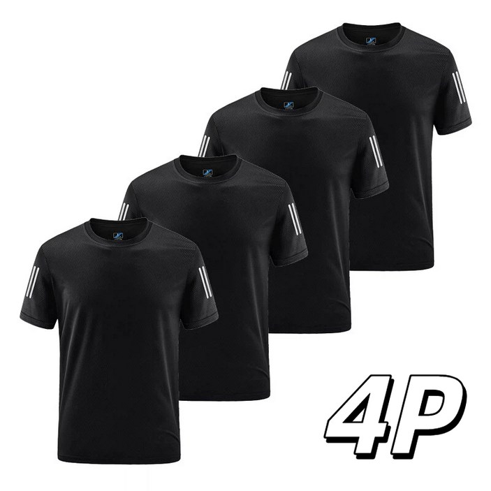 남자 기능성 반팔티셔츠 스판 쿨티 4P 티셔츠 남녀공용 여름용 tanlz-119