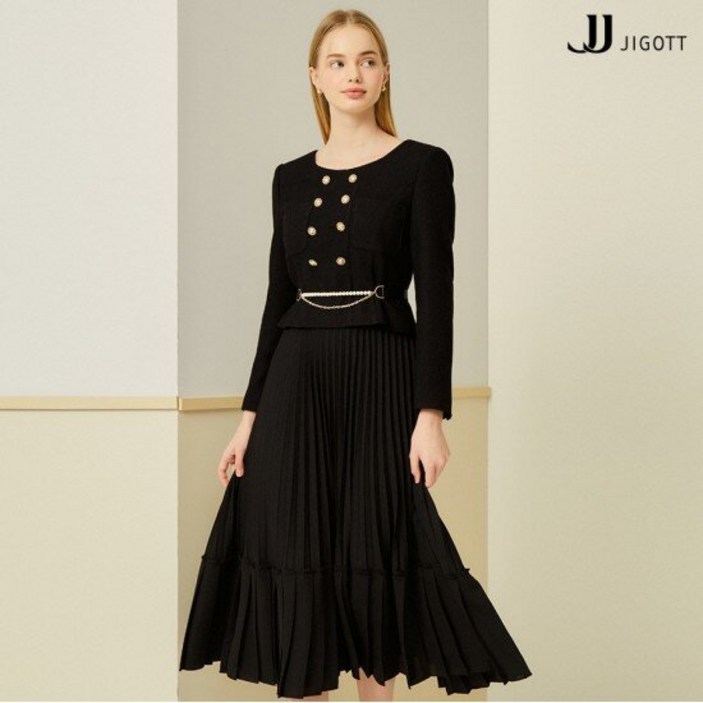 (JJ지고트) 재킷 스타일 플리츠 원피스 GN3A0OP10 403472