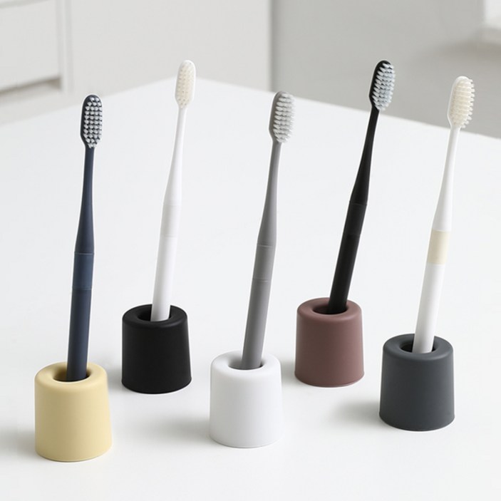 리본제이항균 실리콘 스탠드업 칫솔꽂이  면도기거치대 칫솔통