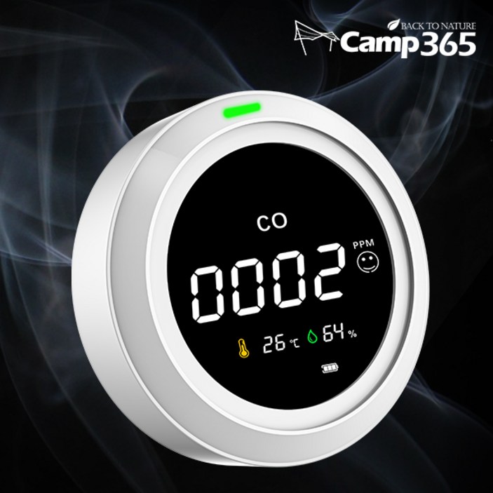 일산화탄소경보기 캠프365 캠핑 휴대용 일산화탄소 경보기 제로씨오 USB 충전식 30시간 사용 / 측정기 감지기 캠핑용 캠핑 난방 안전 용품, 블랙