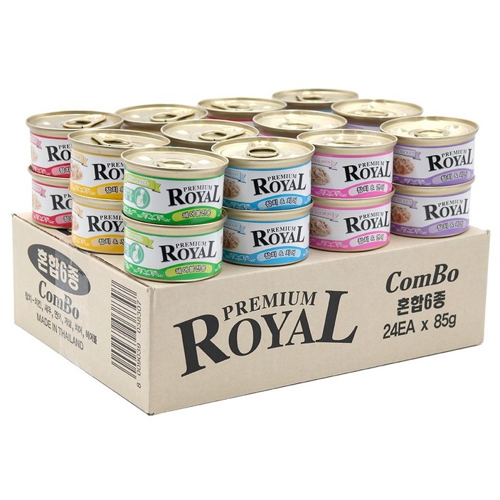 프리미엄 로얄 24개입 고양이 캔 간식 통조림, 1box
