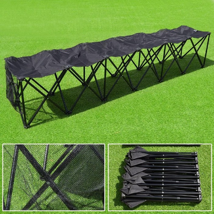 접이식 벤치의자 테니스 등받이 행사장 블랙 6인