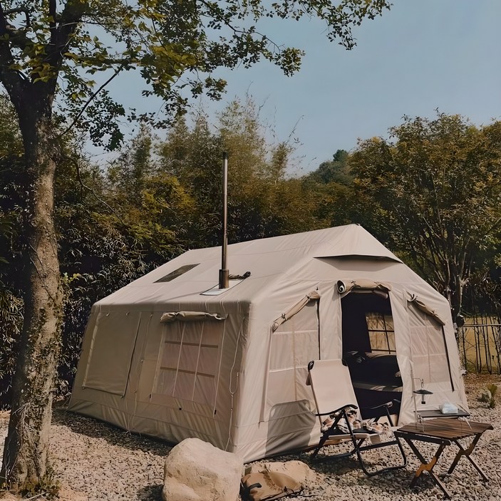 당일 발송 AS가능 집콕시그널 사계절 에어텐트 13.2 면텐트 감성 글램핑 텐트, 방수 3000m, 오트밀베이지, 48 인용