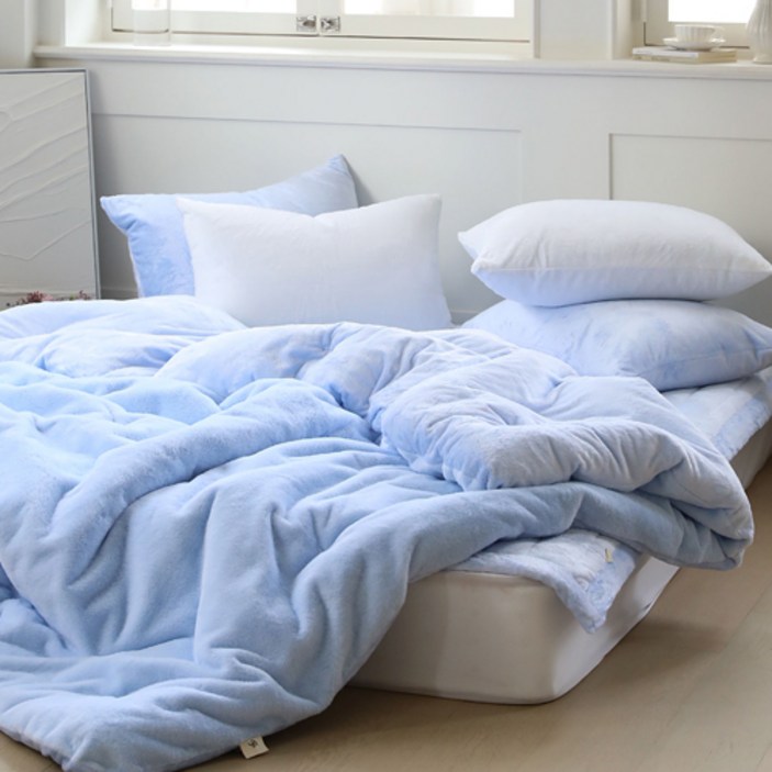 베이직톤 국내산 노스베어 극세사 이불세트 프리미엄 라셀 10mm 겨울이불