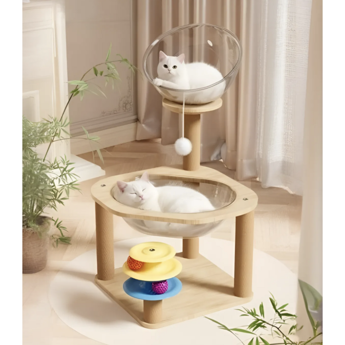 라포펫 고양이 캣타워 해먹 스크래쳐, 1개, 원목