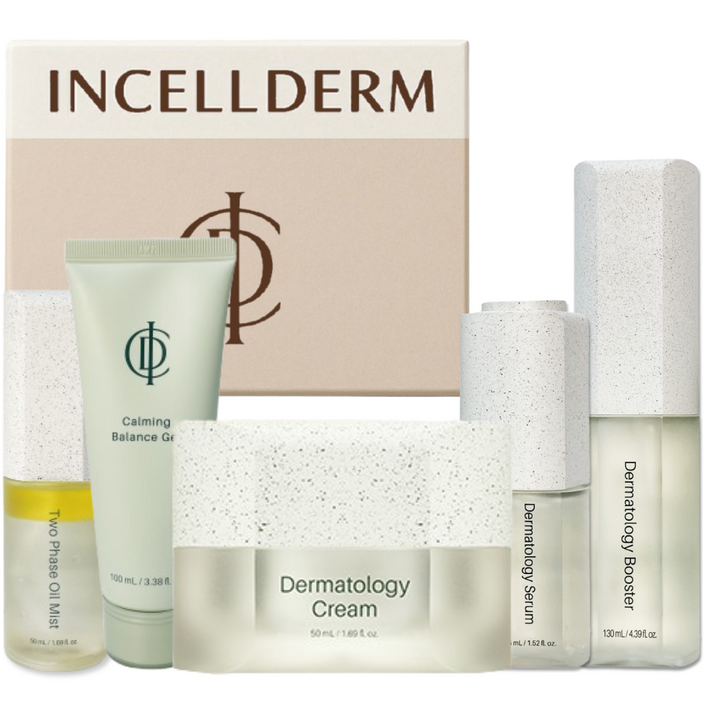 [바코드 식별 제품 정품QR] 인셀덤 5종 더마톨로지 패키지 (부스터 세럼 크림 카밍젤 미스트) INCELLDERM, 1개