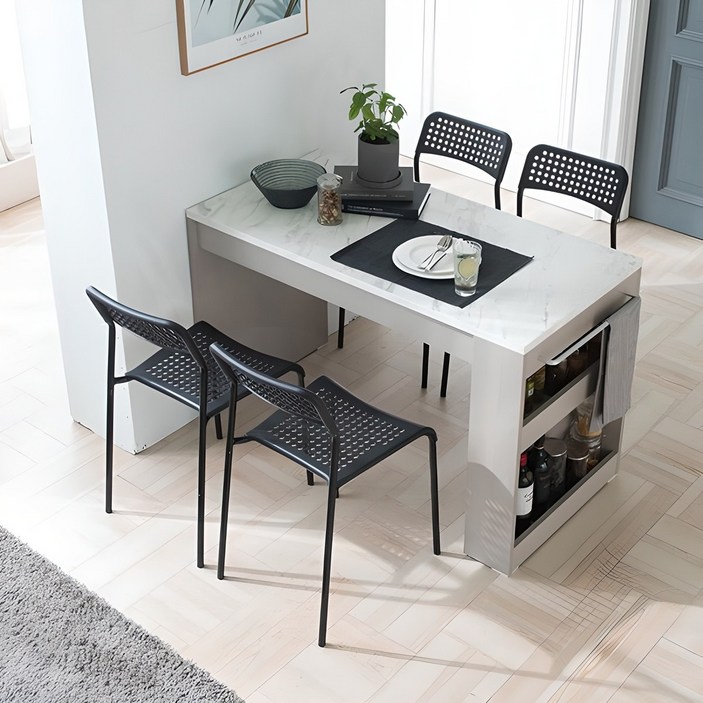 삼익 스톰 4인용 마블 수납식탁 방문설치