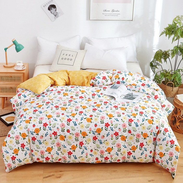 COZYKISS 워싱 순면 이불커버 단품 양면 프린트 침구 S/SS/D/Q/K