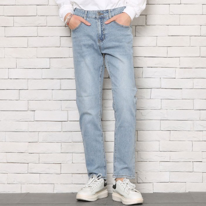 위드진 남자청바지 데일리 슬림스판 워싱데님