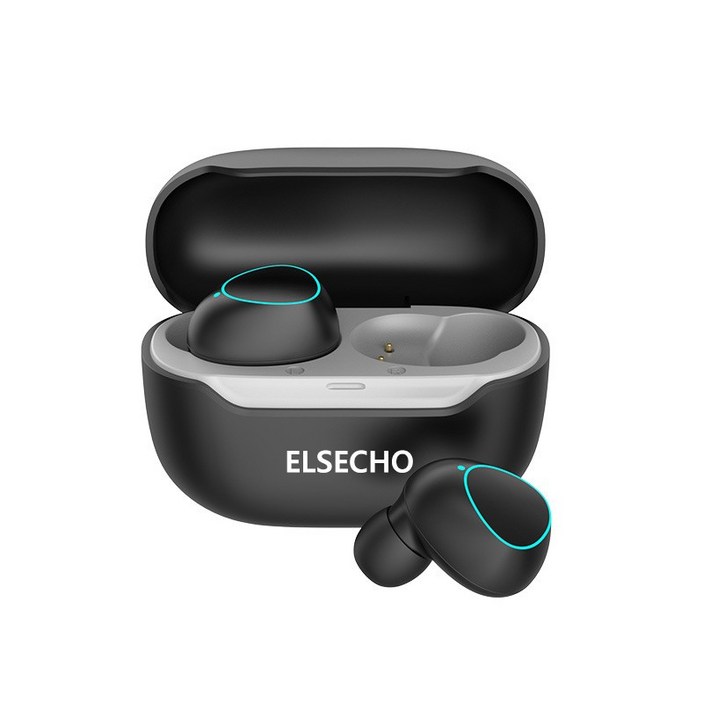 에어팟3세대프로 ELSECHO 초경량 터치 컨트롤 노이즈캔슬링 무선 블루투스5.2 이어폰, 블랙