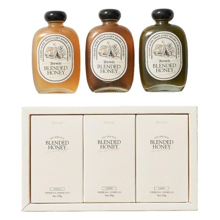 티위즈 국내산 벌꿀 허니 선물세트 + 쇼핑백 증정, 1세트, 블렌딩 허니