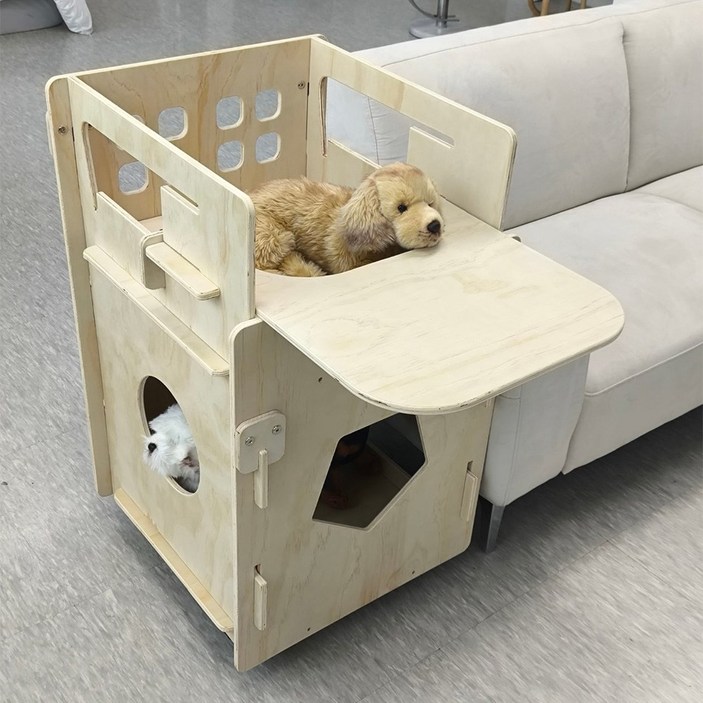 소형 숨숨집 높이조절 강아지식탁의자 강아지집