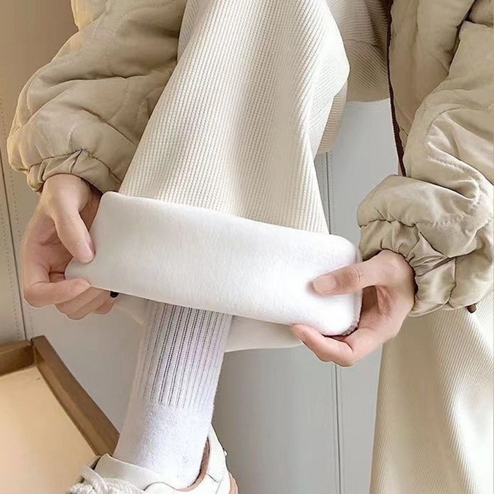 1+1+1 드림시오 여성용 밴딩 밍크 코듀로이 기모 골덴 통바지 와이드팬츠