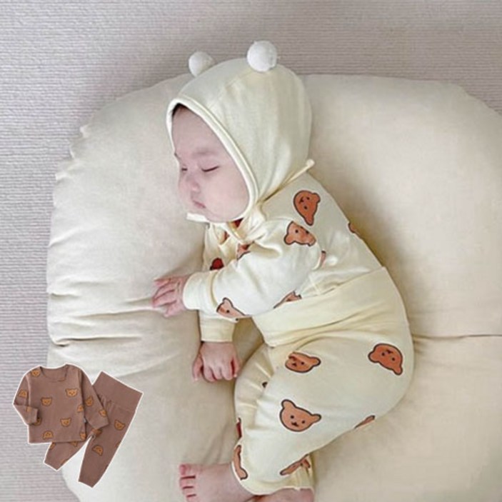 당일발송 아기 유아 여아 남아 신생아 봄 실내복 내복 내의 상하복 잠옷 상하세트