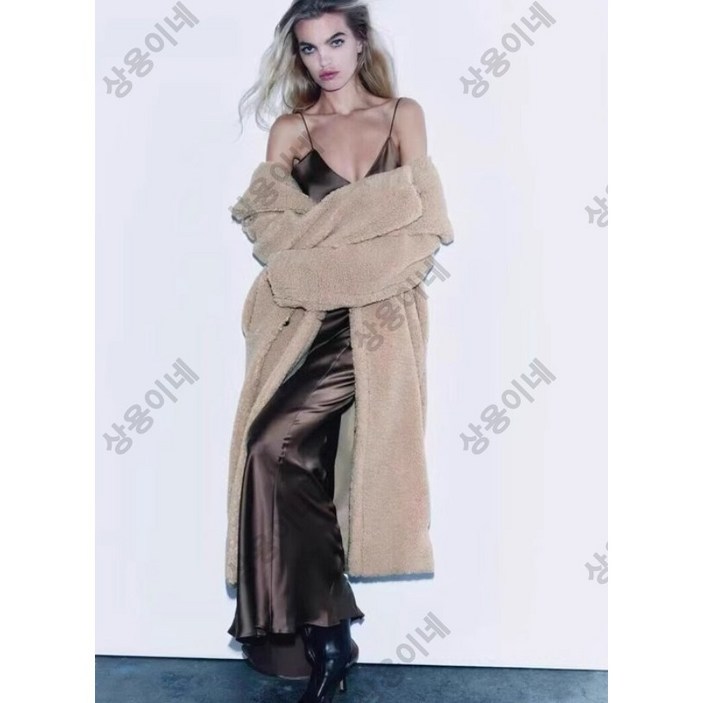 ZARA 자라 램스울 테디베어 롱 코트 양털 뽀글이 더블 자켓