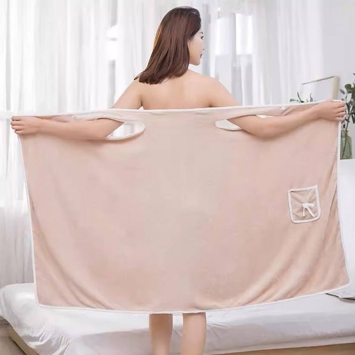 넥스트엣지 1+1 편하게 쓸수있는 원피스 샤워가운 목욕 타월 수건