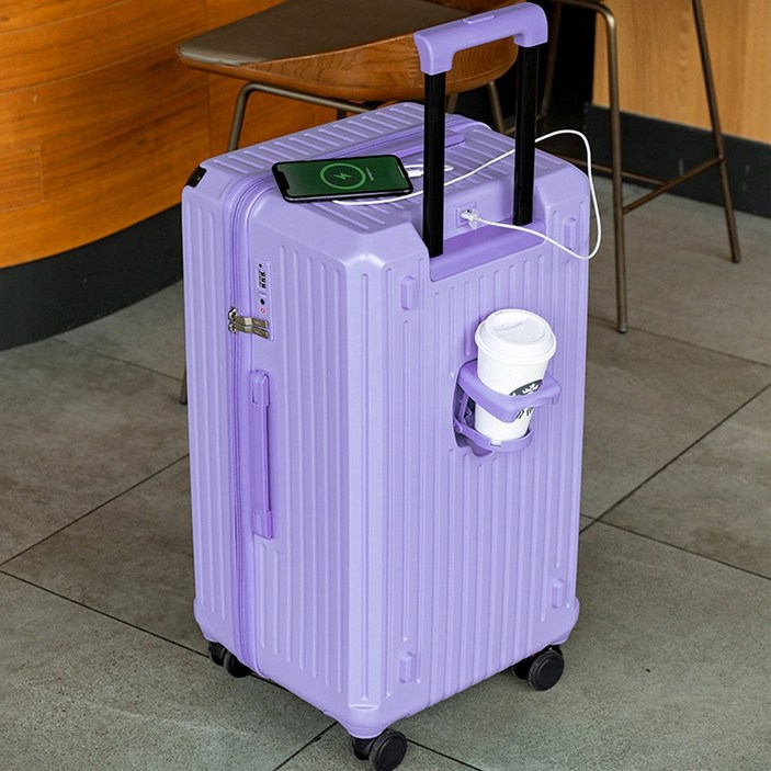 [3년AS] 대형 캐리어 하드 저소음 360도 회전 USB 충전포트 컵홀더 대용량 트렁크 오륜 캐리어 플러스 캐리어