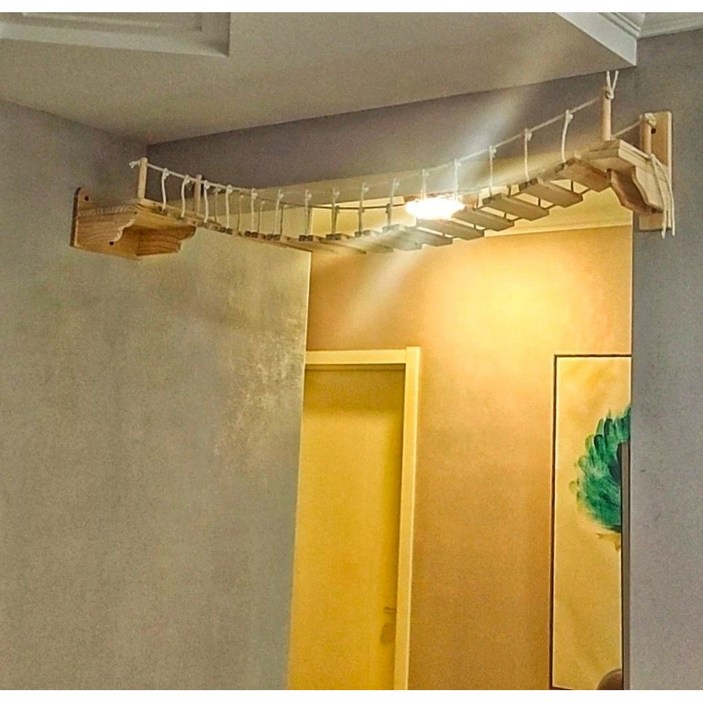 자연 원목 고양이 구름다리 가든장식용 가구 패드 아파트 놀이터