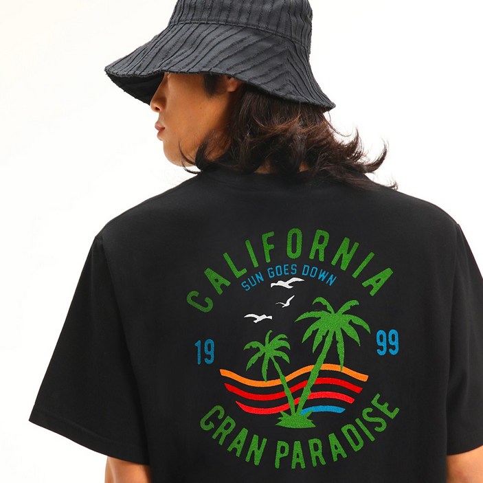 그랜피니 프리미엄 남녀공용 썸머 캘리포니아 반팔 티셔츠 GFBT212