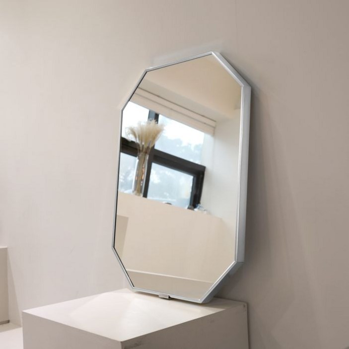 브래그디자인 무료배송 5mm 두꺼운 거울 450x600 팔각 거울 화이트골드, 화이트골드