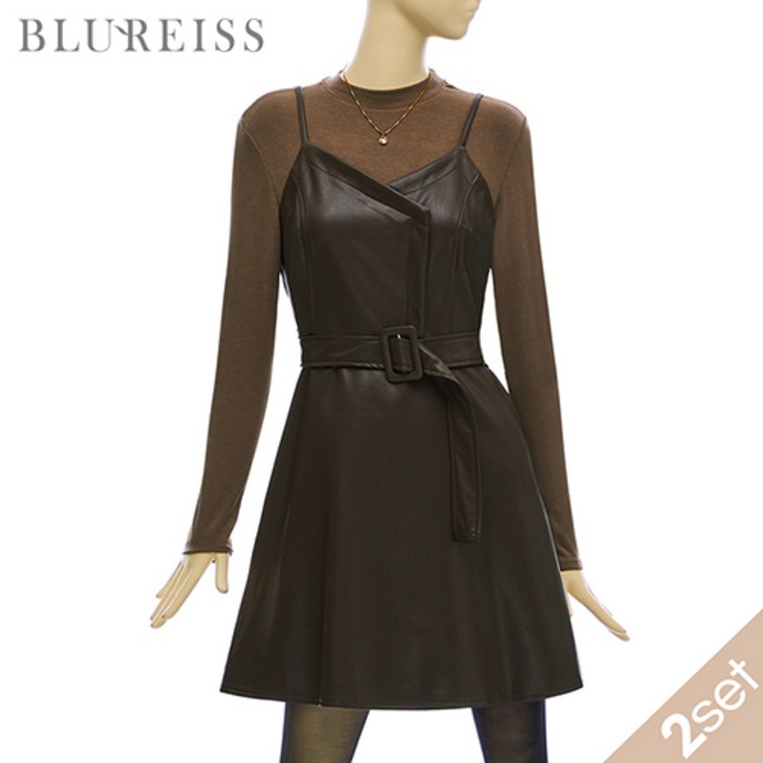 레더뷔스티에원피스+이너티셔츠SET_BI4F1OP3141