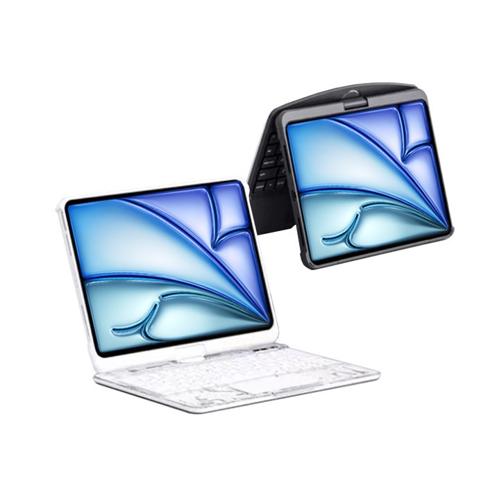 아임비 아이패드 무선 매직키보드 트랙패드 케이스 아이패드10.9인치 10/11세대 11인치 에어 4/5/6/7세대 11인치 프로 1/2/3/4세대, 투명화이트, 1개