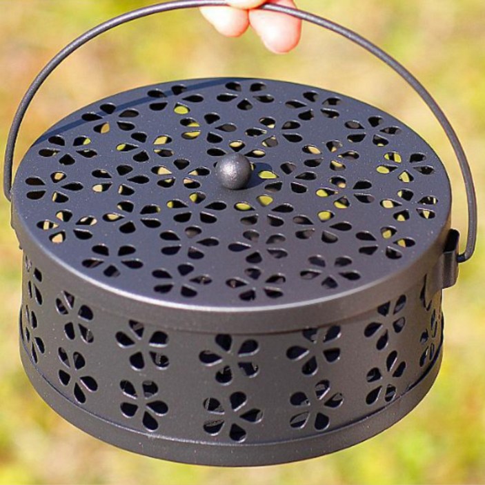 엔틱 모기향 거치대 홀더 야외 캠핑 연소기 케이스 원형, 1개