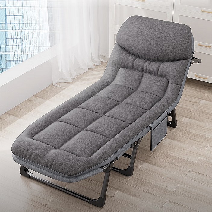 무설치 낮잠 접이식침대 6단계 조정 대형 휴대용 야전침대 소음 없고 접이식 싱글침대