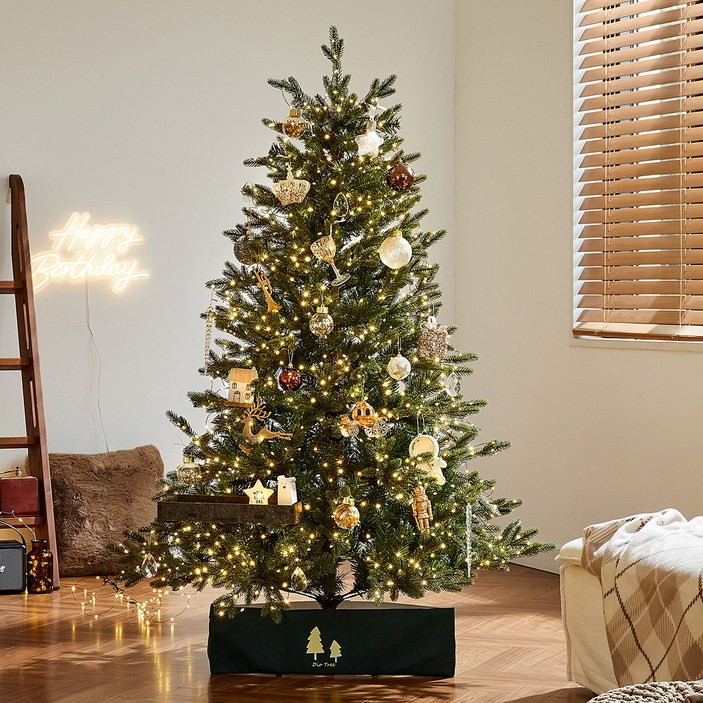 1.3m~1.9m 고급형 크리스마스 트리 PE 무장식 지네 전구 장식 테라스 풀세트 보관백 증정, 1.6M 올리브 테라스 FW-2