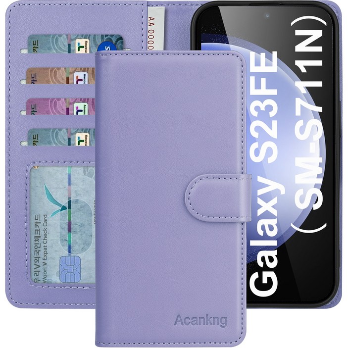 아칸크 삼성 갤럭시 버디2 클래식 베이직 지갑형 카드수납 프리미엄 가죽 다이어리 휴대폰 케이스 (SM-M236L) 적용