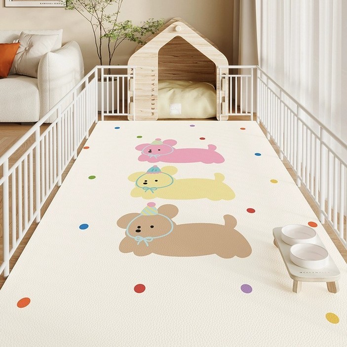 강아지 미끄럼방지매트 발코니 베란다 거실 복도 강아지 방수매트 대형, CH003, 1개