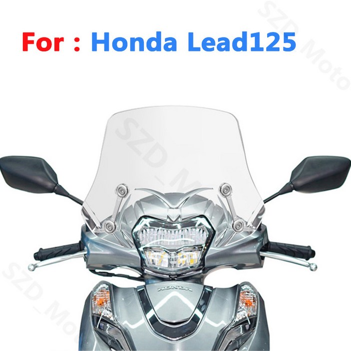 Honda Lead125 리드 125 용 오토바이 액세서리, 앞 유리 윈드 디플렉터 바이저 투명