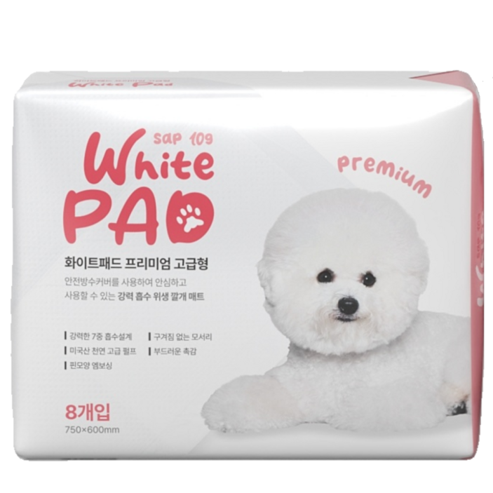 화이트케어 강아지 배변패드 고흡수 대형 76 x 60_sap 10g (70g), 1세트, 80개입