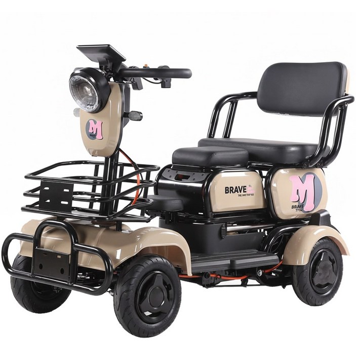 엠브레이브 안전한 노인전동차 어르신 사륜 전기스쿠터 중장년 효도 선물 바이크 네발 전기차, 오렌지, FNS 60V-20A