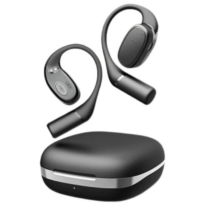 MOKIN IP54 방수 무선 블루투스 이어폰 노이즈 캔슬링 오픈 귀걸이형 스포츠 V49, 블랙