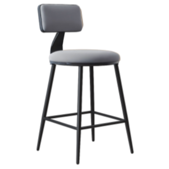 코지테일러 아일랜드 식탁의자 높은 홈바 바텐 의자 벨벳 소프트 철제 바 체어 55cm B111, 그레이, 1개